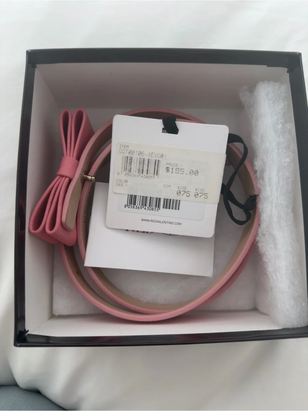 RED Valentino Pink Leather Bow Belt size 75 European
